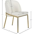 thumbnail image 3 of Meridian Furniture Jagger White Faux Leather Dining Chair - Set of 2, 3 of 8
