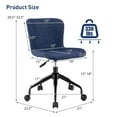 thumbnail image 2 of Gymax Mid Back Armless Office Chair Adjustable Swivel Linen Task Chair Blue, 2 of 10