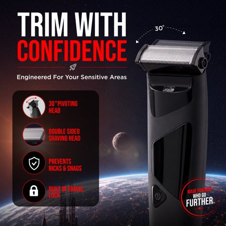 Happy Nuts The Ballber Pro, Groin & Body Hair Trimmer, Waterproof Rechargeable Electric Shaver for Men