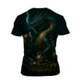 thumbnail image 2 of QTAGTESS Men's Chinese Dragon Graphic T-Shirt Anime Mythical Beast Tee Gothic Fantasy Creature Shirt, 2 of 7