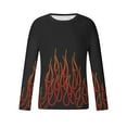 thumbnail image 5 of Penkiiy 3D Graphic Flame Print Shirts for Mens Casual Long Sleeve Tee Shirts Top XL Red, 5 of 5
