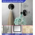 thumbnail image 3 of Suction Cup Hooks for Shower, Bathroom, Kitchen, Glass Door, Mirror, Tile – Loofah, Towel, Coat, Bath Robe Hook Holder for Hanging up to 15 lbs – Waterproof & Rustproof, Matte Black (2-Pack), 3 of 7