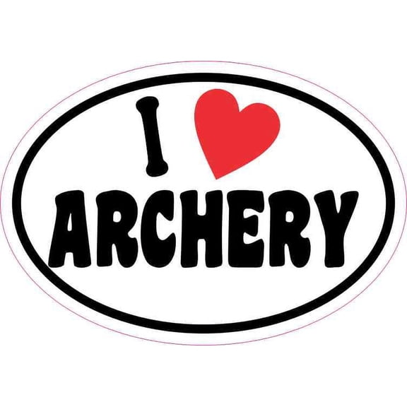 5in x 3.5in Oval I Love Archery Sticker