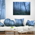 thumbnail image 4 of Designart Trail Through Blue Fall Forest - Landscape Photo Throw Pillow - 18x18, 4 of 5