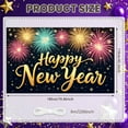 thumbnail image 2 of Colorful Firework Happy New Year Banner Golden Text Festive Backdrop Sparkling Design Vibrant Colors Holiday Background for New Year Party Holiday Celebration Indoor Decoration, 2 of 9