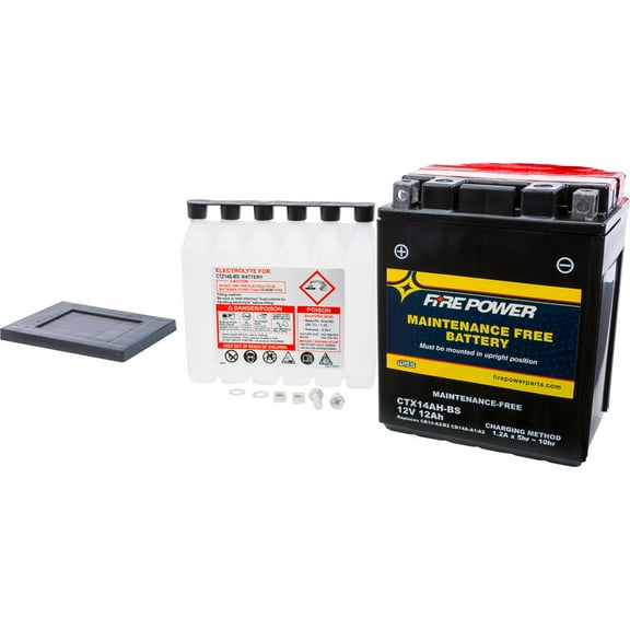 Fire Power Maintenance Free Battery CTX14AH-BS Compatible With Arctic Cat 400 4X4 Auto Trv Plus 2007