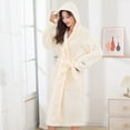 thumbnail image 5 of FNFFH Womens Hooded Fleece Robe Super Soft Absorbent Spa Bathrobe Cozy Warm Thick Housecoat with Pockets, 5 of 6