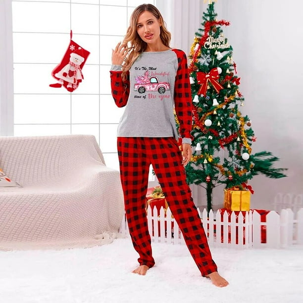 Pijamas a juego de Navidad para mujer es la epoca mas maravillosa del ano conjunto de pijamas negros para mujer Walmart en linea