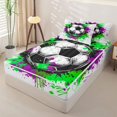 thumbnail image 2 of Homewish 3D Football Soccer Print Zipper Twin Comforter Sets with Fitted Sheet and 2 Pillowcases For Kids,Ball Games Sport Theme Zipper Bedding Set,Reversible,4-Piece, 2 of 7