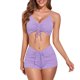 thumbnail image 1 of Traje de baño Traje de baño de dos piezas para mujer Conjunto de bikini ajustable con cordón acanalado Trajes de baño Trajes de baño, 1 of 7