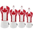 thumbnail image 2 of Golf Headcover Maple Leaf Styles PU Leather Soft Durable Golf Club Covers For Driver Fairway Hybrid Waterproof Protector Set 1, 2 of 6