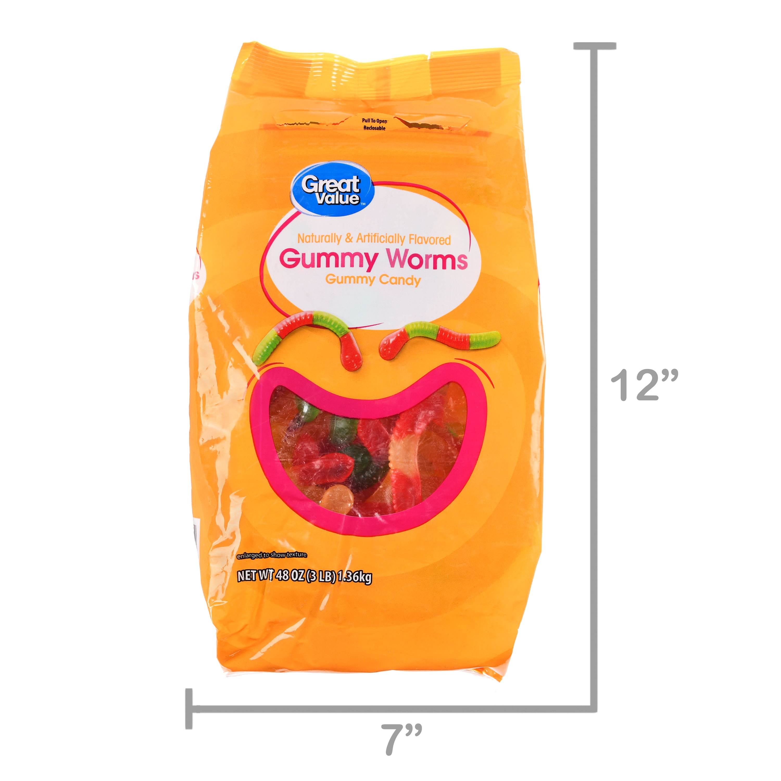 Great Value Sour Gummy Worms, 210 g 