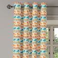 thumbnail image 3 of Ambesonne Animal Grommet Curtain, Exotic Geometric Art, 50" x 63", Turquoise Orange Cream, 3 of 6