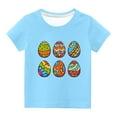 thumbnail image 2 of Lilgiuy Easter Eggs T-Shirt for Toddler Girls Boys Casual Solid Color Short Sleeve Crewneck Shirts Kids Easter Egg Hunt Tees Top Clothes for School, 2 of 4