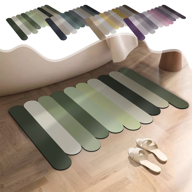 Alfombra de baño antideslizante súper absorbente, respaldo de goma, alfombra de baño lavable, alfombra de ducha multicolor moderna, 16x24in