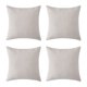 thumbnail image 1 of Fundas de almohada en blanco Funda de cojín Funda de cojín con aspecto de lino de imitación Fundas de almohada decorativas para sofá 18 X 18 pulgadas Crema Juego de 4 Sin inserto de almohada Adepaton SNFLD126, 1 of 1