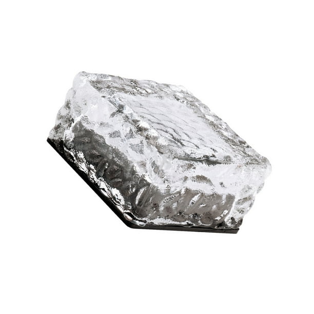 Matsuzay Lámpara de pie con forma de cubo de hielo para exteriores, luz solar de ladrillo, iluminación nocturna de paisaje LED para decoración de Iluminación y accesorios blanco Matsuzay HA006522-01
