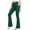 21# Dark Green, variant on Girls Flare Leggings High Waisted V Crossover Casual Yoga Bell Bottoms with Pockets Pants for Kids,Black 14-15 Years