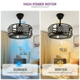 thumbnail image 5 of Uforic Industrial Ceiling Fan with Remote, Indoor Crystal Chandelier Fan for Living Room, Black, 5 of 7