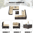 thumbnail image 2 of TANGJEAMER 11 Piece Patio Furniture Set, All Weather Outdoor Sectional PE Rattan, Patio Conversation Sets with Cushions and Glass Coffee Table for Garden Lawn Balcony, 2 of 7