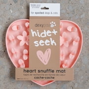 Dexypaws: Enrichment Snuffle Mat: Blush Pink Heart - Textured Dog Feeding Pad, Food Grade Silicone, Spread Food & Treats, Pet Soothing, Suction Back