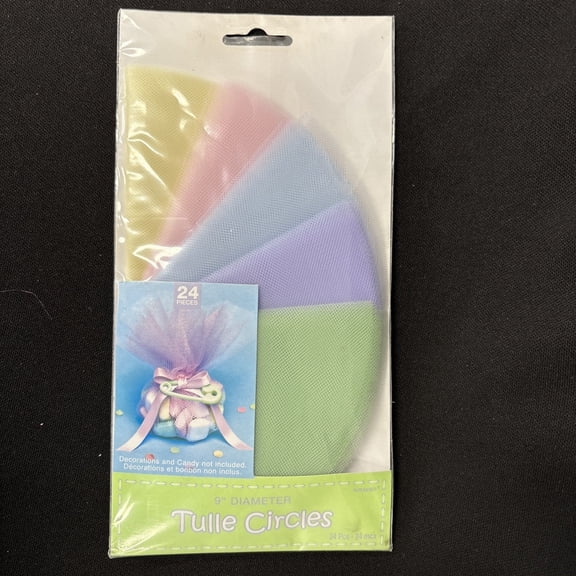 9” Diameter Tulle Circles In Assorted Pastels 24Ct