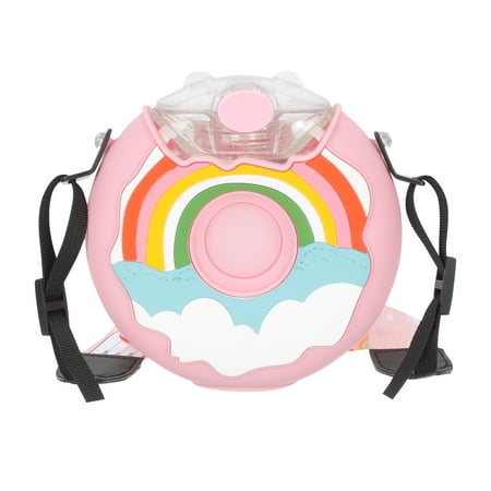 

Creative Doughnut Silicone Children Drink Cup With Straw Kids Water Cup