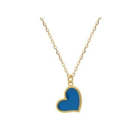 Fronay 211580T Blue Enamel Heart Vermeil Girls Pendant