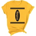 thumbnail image 2 of Womens tshirts Crayon pattern printed short sleeve casual tops cute basic clothes relaxed fit funny cute trendy daily outfits, 2 of 2