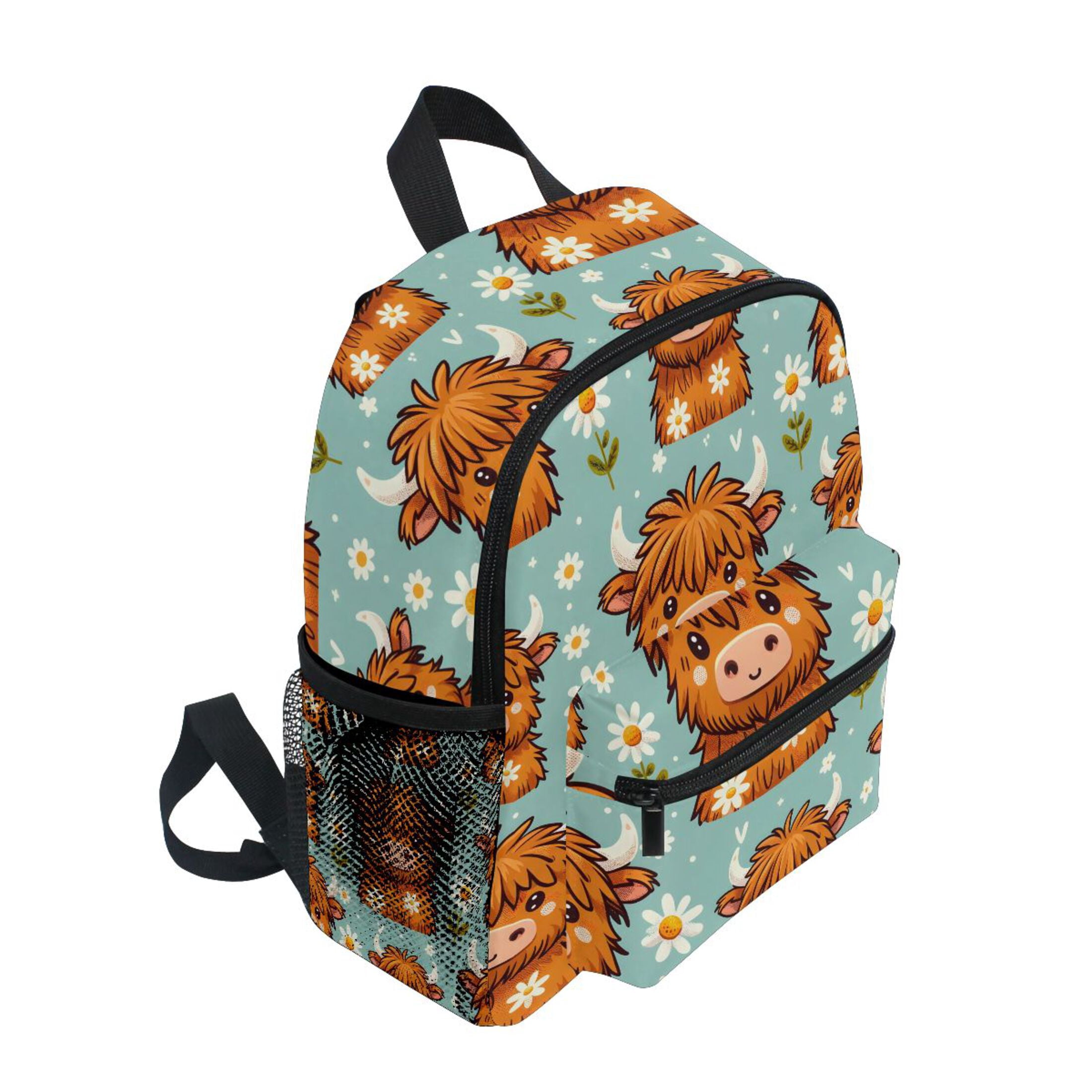 ALAZA Cute Cow with Daisy School Backpack Small Bookbag Mini Bags