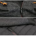 thumbnail image 3 of Men's Quilted Lightweight Full Zipper Drawstring Hooded Two Tone Jacket (ARIA-7 Charcoal, L), 3 of 3