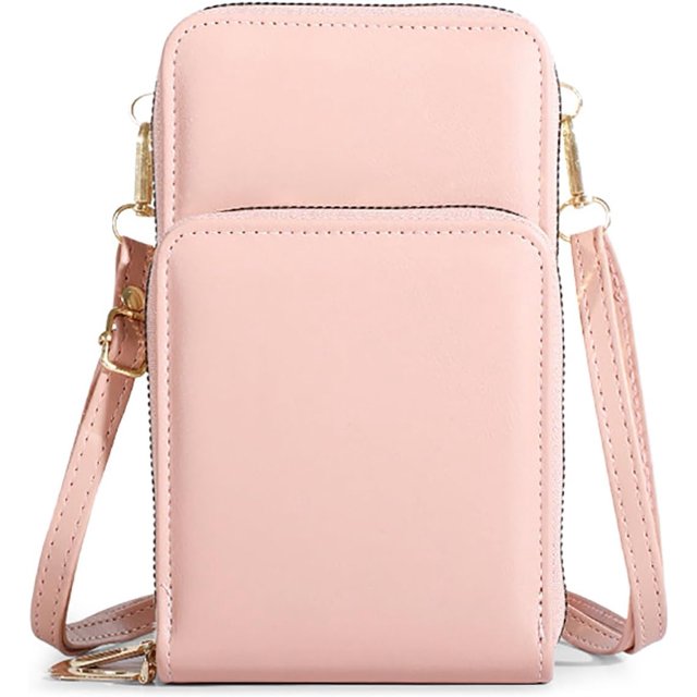 Sac Bandoulière en Cuir Chérishion, Multiples Poches avec Bretelles Réglables-Rose
