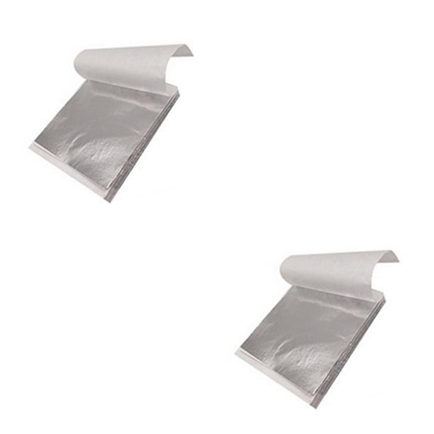 Toystoory Papel de hoja de aluminio de 100 Uds., papeles dorados brillantes a prueba de agua, láminas doradas, decoración de pastel de comida, Plata 2piezas Toystoory CBP584277