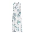 thumbnail image 4 of Estbridge Robes d'Été pour Femmes Décontractées Plissées Amples Évasées Midi pour Femmes Imprimé Floral Longueur Genou Grande Taille Robe Col Ras du Cou Manches Courtes Robe d'Invitée de Mariage Économies d'Été Liquidation, 4 of 5