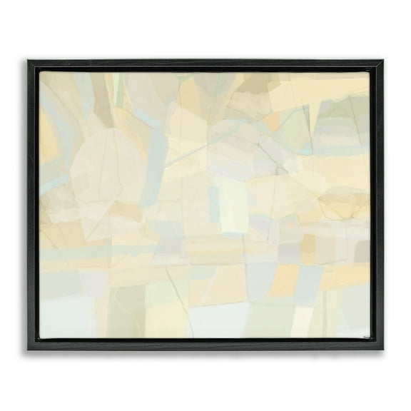 Stupell Industries Geometric Neutral Expression Abstract Painting Black Floater Framed Canvas Art Print Wall Art, 21 x 17