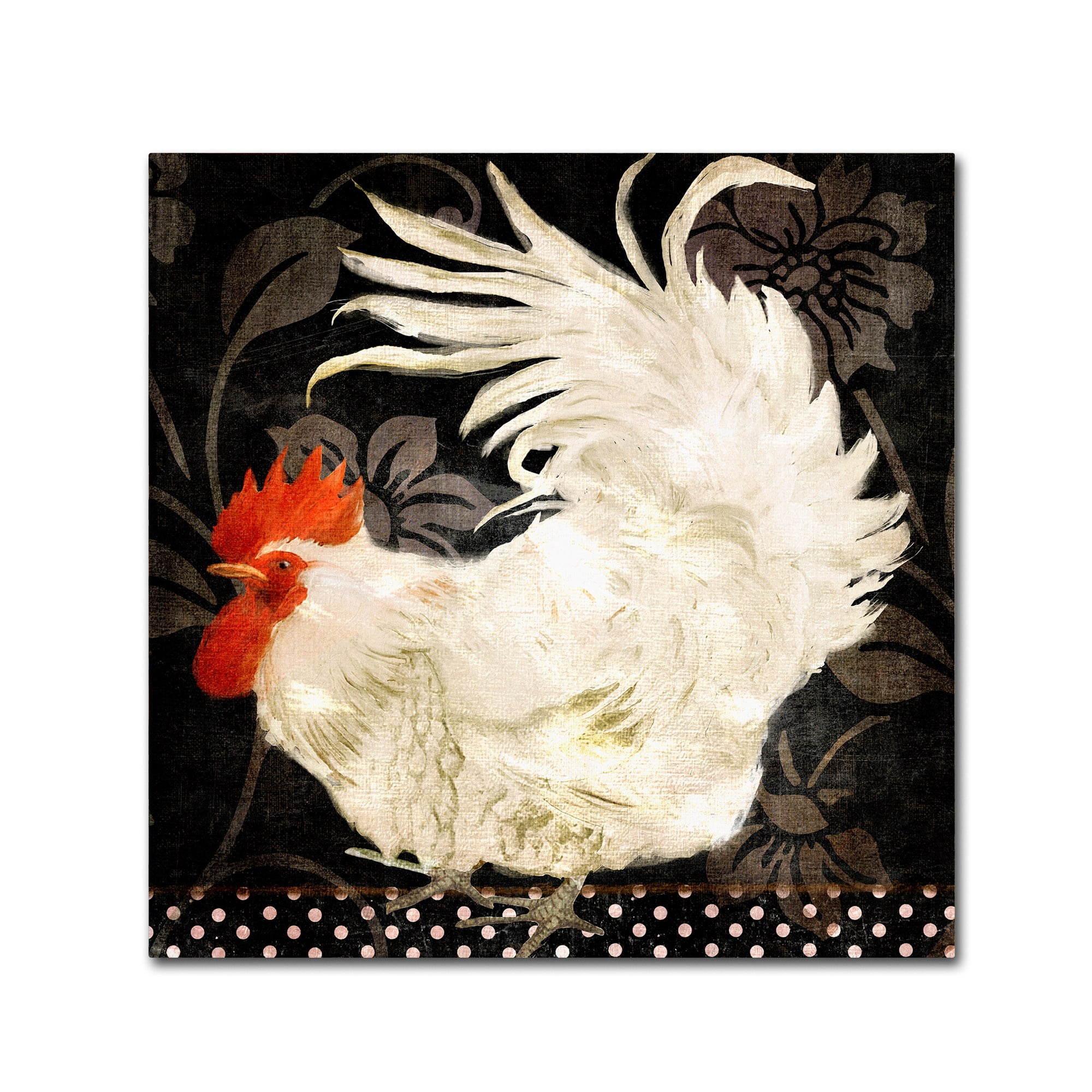 Trademark Fine Art "Rooster Damask I" Canvas Art by Color Bakery