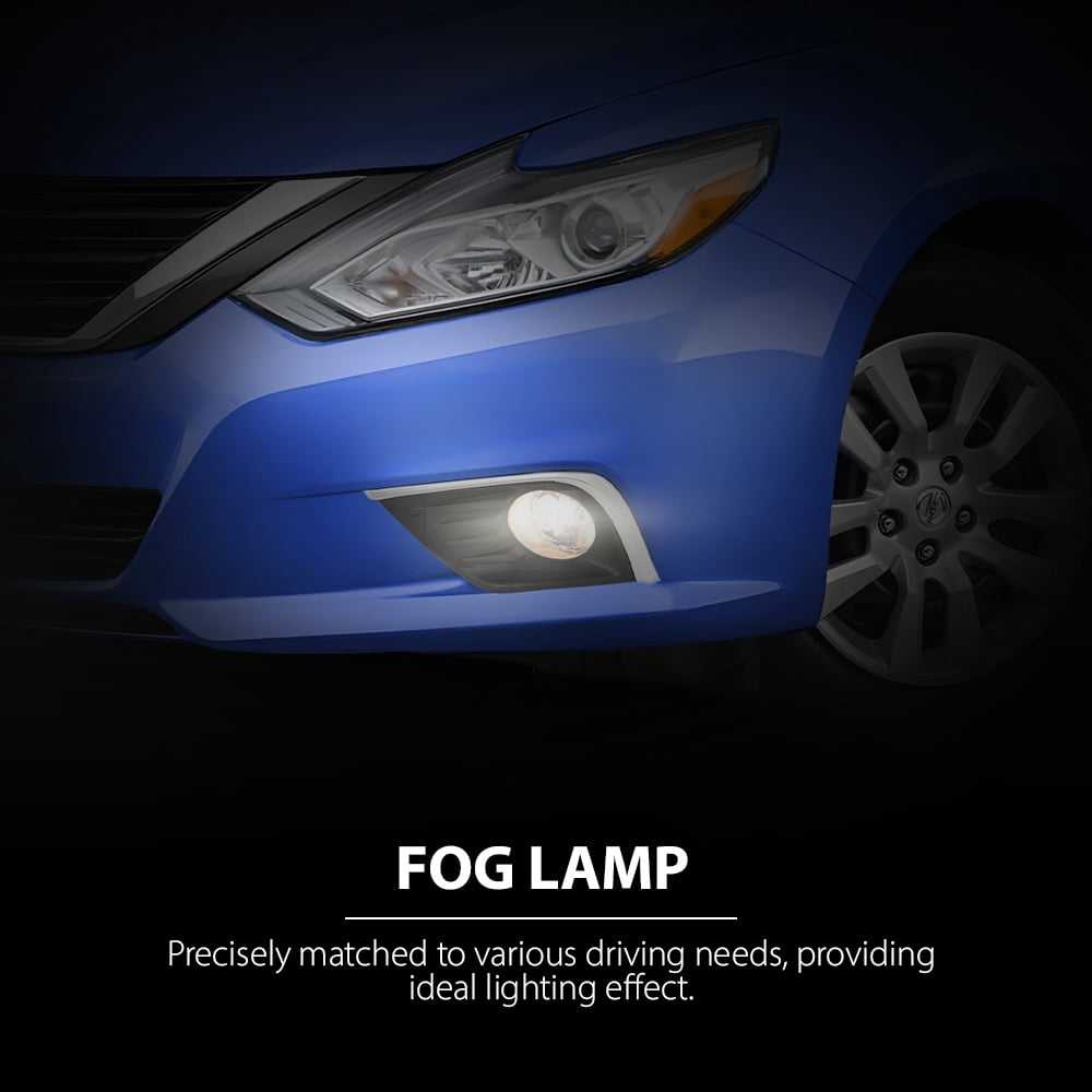 Pair Front Bumper Fog Lights Lamps Assembly Left And Right Fit for 2016-2018 Nissan Altima 4Dr