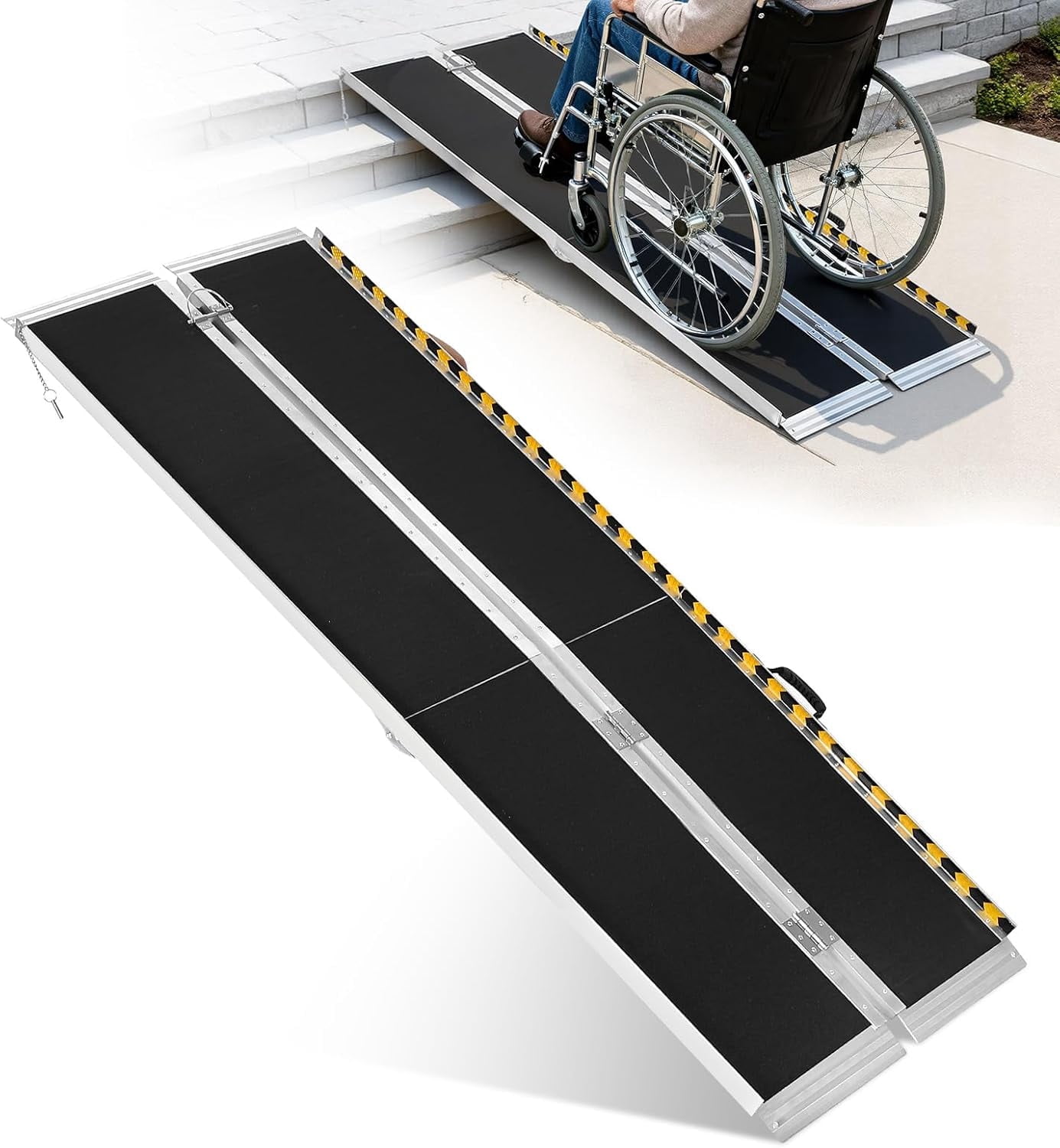 2 Angle Iron Steel Loading Ramps (5,000 lb Capacity), Single Ramp