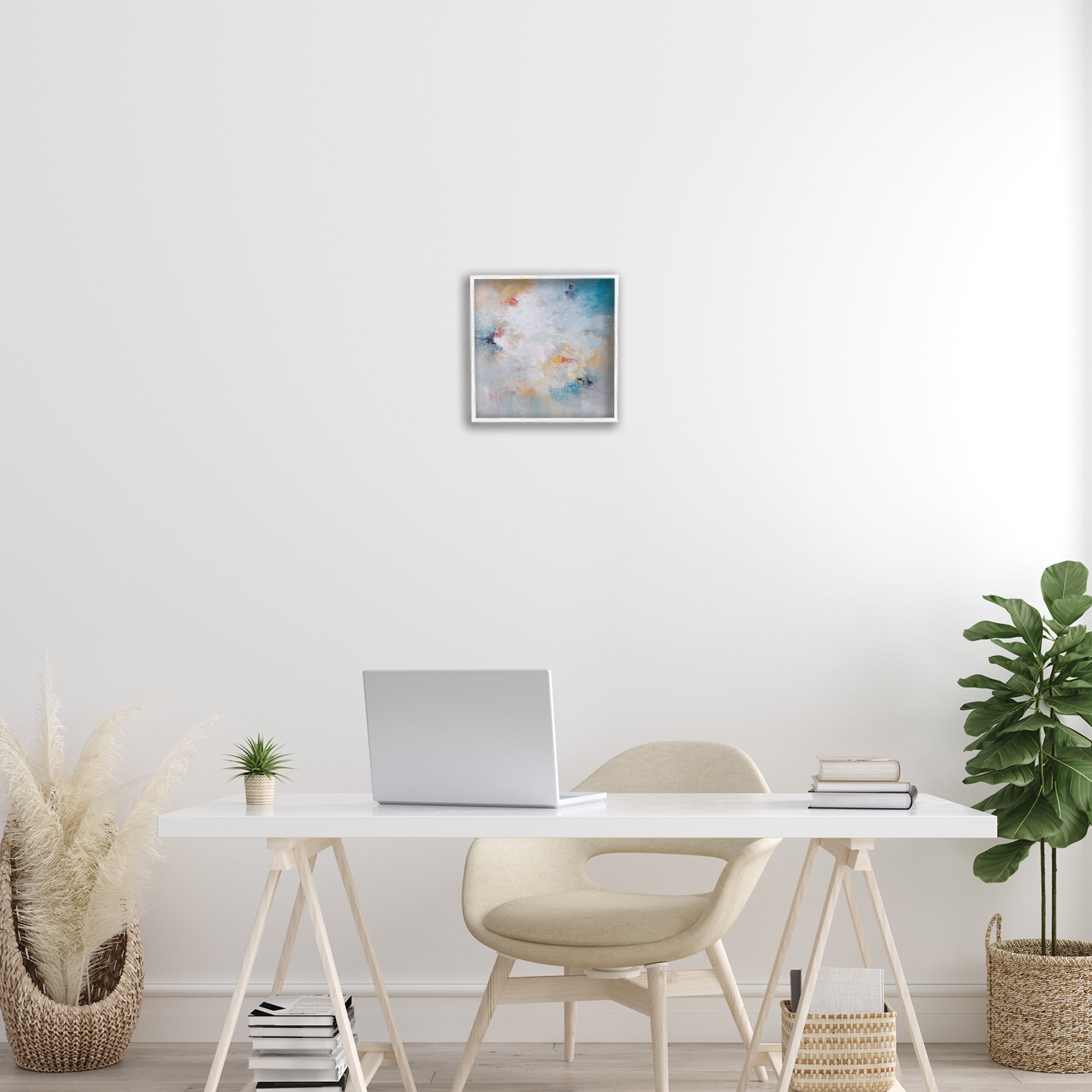 Veiled Dance Abstraction White Framed Giclee Art, design by Karen Hale