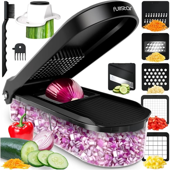 Fullstar Vegetable Chopper & Mandoline Slicer - Julienne Cutter Dicer Grater for Food Veggie Onion Cucumber Tomato Salad Potato C