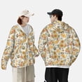 thumbnail image 4 of Fuzoiu Hippie Bee Honeycomb Print Unisex Sun Protection Hoodie,UPF 50+ Light Jacket,Full Zip Sun Protection Hoodie,Long Sleeve Sun Shirts,for Outdoor Activities-Large, 4 of 7