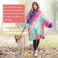 thumbnail image 4 of Multi Color Plaid Checkered Pattern Wearable Oversized Blanket,Wearable Blanket Hoodie for Adults,Cozy Hooded Blankets with Super Pockets,Super Warm Fuzzy Pullover for Women & Men, 4 of 6