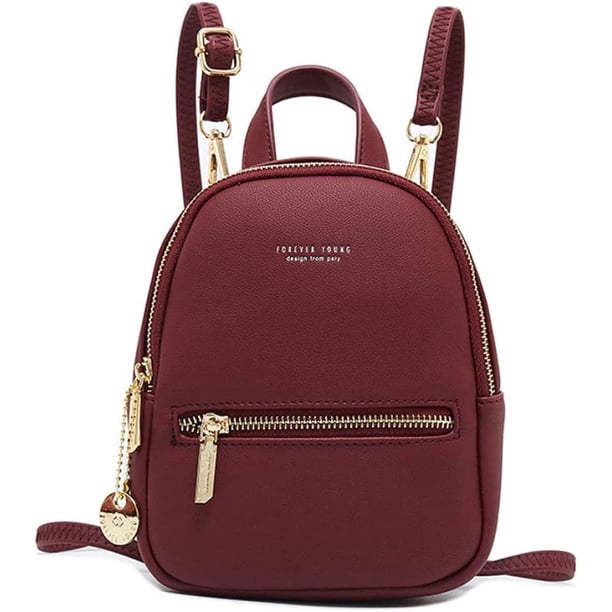 Mochila Katech para mujer, minimochila de piel sintética para mujer, mochila pequeña de viaje, elección inteligente para mujeres elegantes, color negro, largo x ancho x altura, mochila