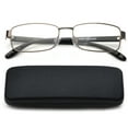 thumbnail image 1 of Newbee Fashion-High Quality Classic Full Frame Rectangular Reading Glasses Metal Frame for Men Women Reading Glasses with Case, 1 of 4