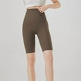 thumbnail image 2 of Gibobby Yoga pants cortos mujer Pantalones de equitación de polainas para mujer Primavera y verano Ropa exterior Pantalones de yoga ajustados(Café,M), 2 of 5