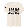 thumbnail image 4 of JAJAHO Letter Graphic Tees Men Short Sleeve T Shirt Crew Neck Loose Fit Casual Streetwear Summer Tshirts Soft Tops, 4 of 4