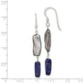 thumbnail image 2 of Beautiful Sterling Silver Blue Lapis and Grey FW Cultured Pearl Earrings, 2 of 2
