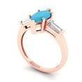 thumbnail image 2 of Three-Stone Engagement Ring for Women - 2ct Simulated Turquoise in 18K Rose Gold Promise Ring, 2 of 6