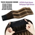 thumbnail image 5 of Hidden Secret Clip in Extensions Real Hair Wire in Weft One Piece THICK Human Hair Extensions Headband With 4 Clips Adjustable Balayage #2T2P6, 5 of 13