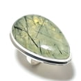 thumbnail image 2 of Natural Prehnite Gemstone Handmade 925 Sterling Silver Gift Ring Size 8, 2 of 2